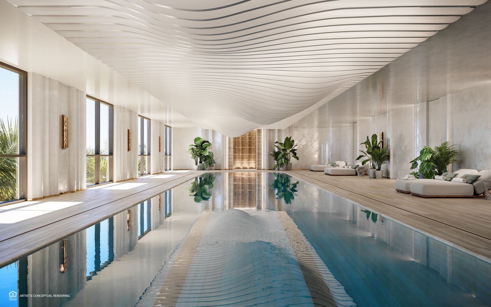 Indoor lap pool at St. Regis Residences Miami